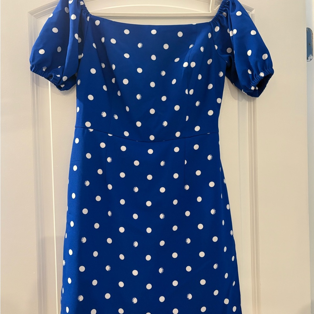 Lilly Pulitzer Blue and White Polka Dot Mini Dress